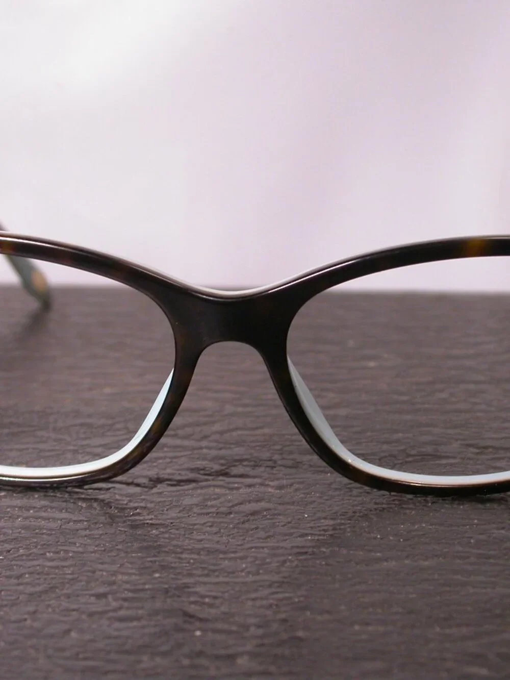 Tiffany & Co. Gold Ornate Tortoise Blue Eyeglasses Made in Italy